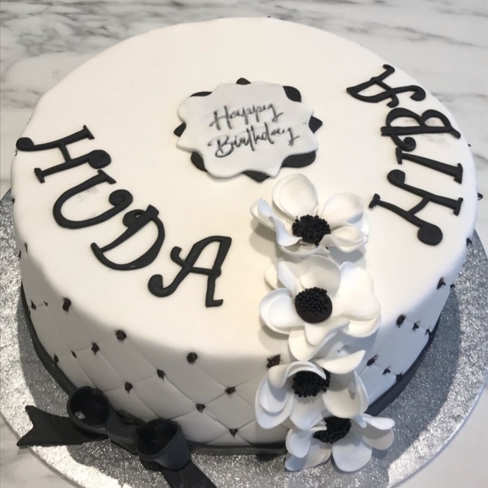 black and white cake