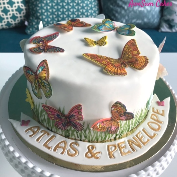 butterflies cake